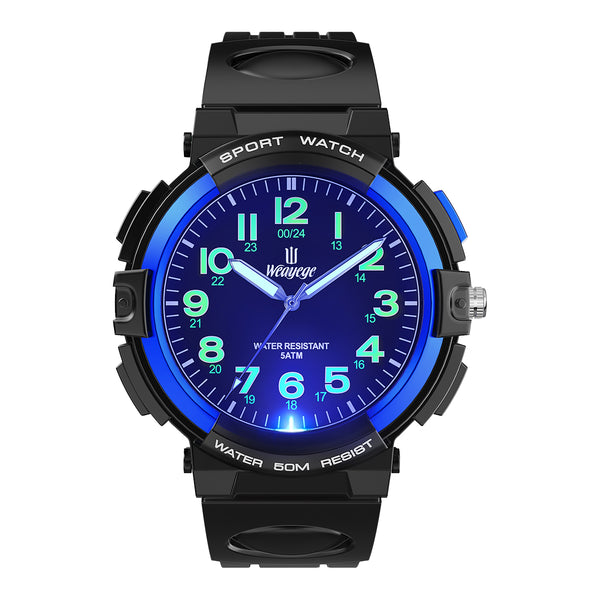 Weayege Kids Watch Analog with 7 Colorful Night Lights Boys Girls Waterproof Soft Strap  Quartz Wristwatch for Ages 5-18